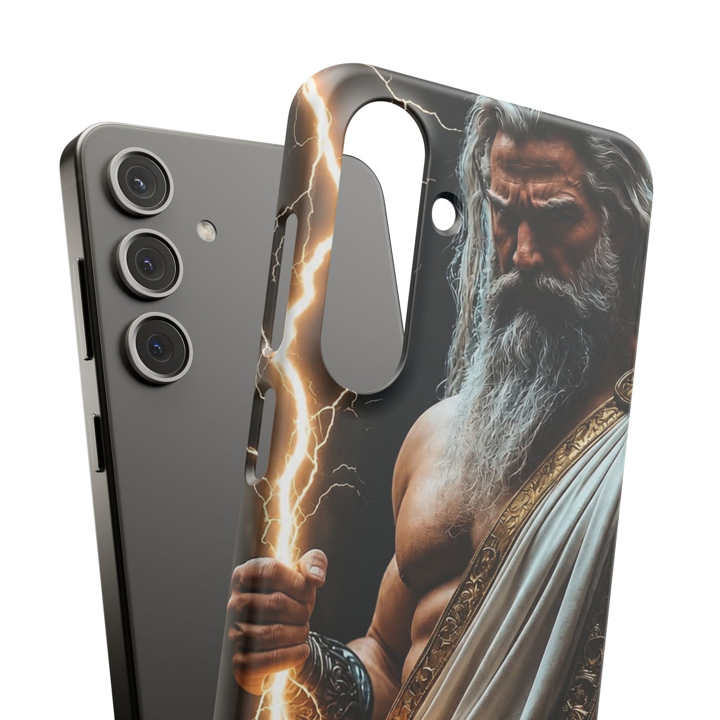 Zeus Lightning Phone Case — Mythic God Portrait Snap Case