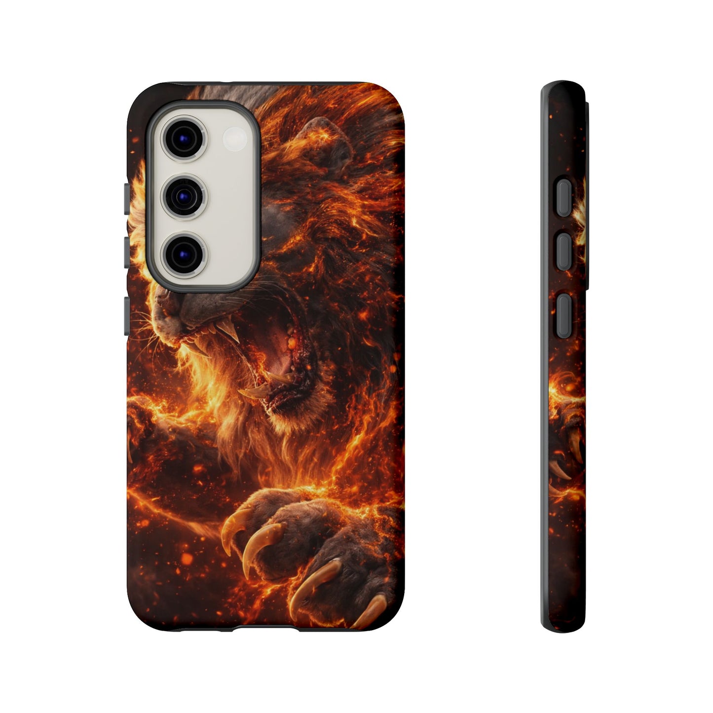 Fire Lion Phone Case — Fierce Flaming Lion Armor for Smartphones
