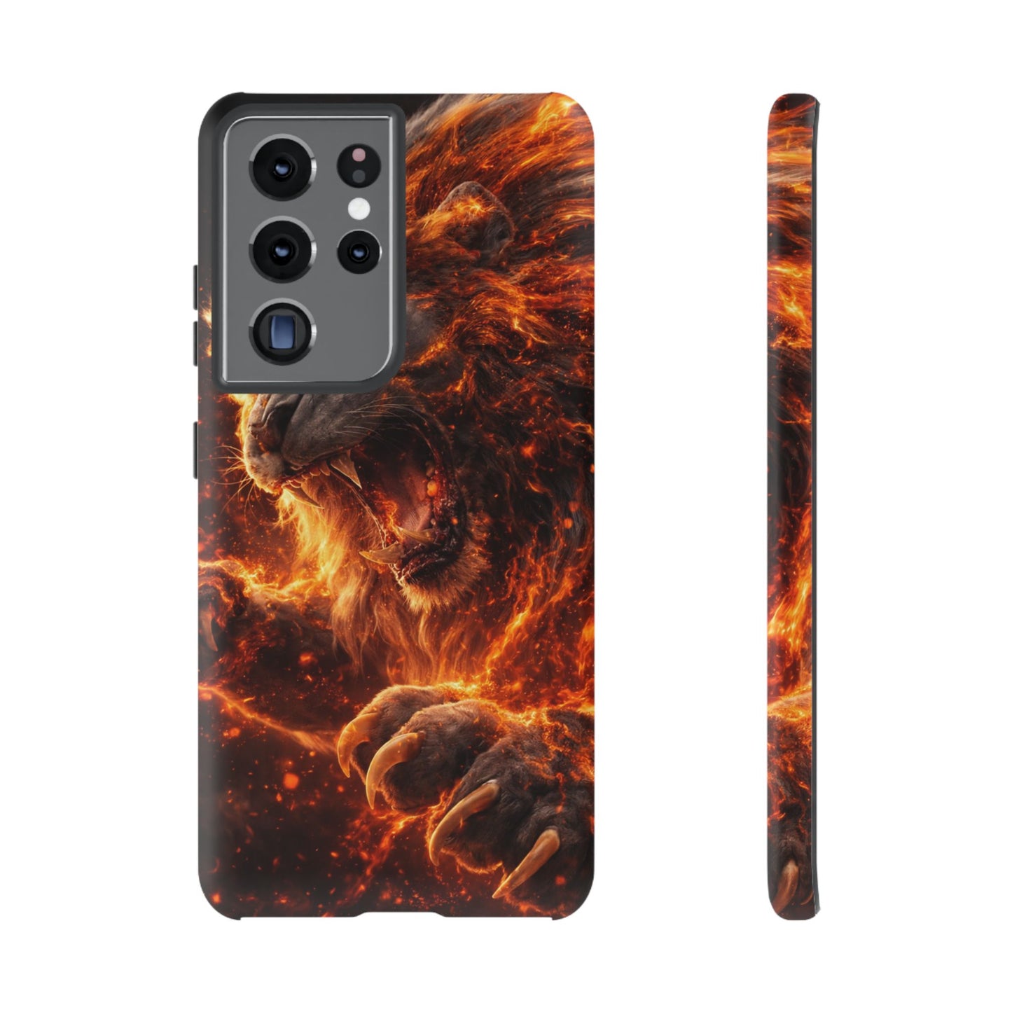 Fire Lion Phone Case — Fierce Flaming Lion Armor for Smartphones