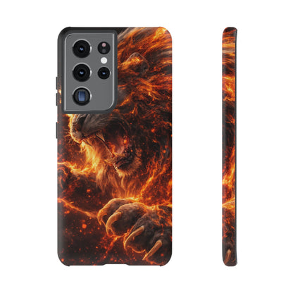 Fire Lion Phone Case — Fierce Flaming Lion Armor for Smartphones