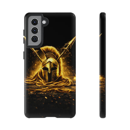Spartan Helmet Gold Phone Case - Tough Warrior Armor Phone Cover