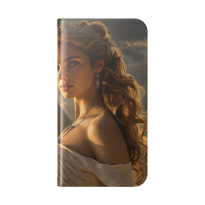 Roman Goddess Horse Portrait Flip Case — Vintage Mythic Phone Wallet