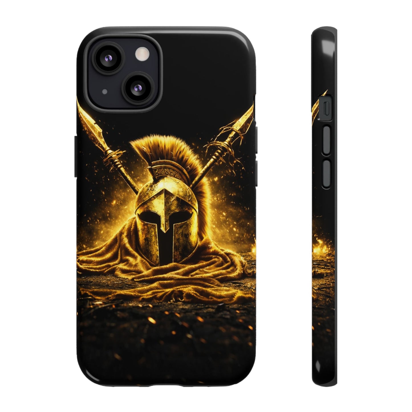 Spartan Helmet Gold Phone Case - Tough Warrior Armor Phone Cover