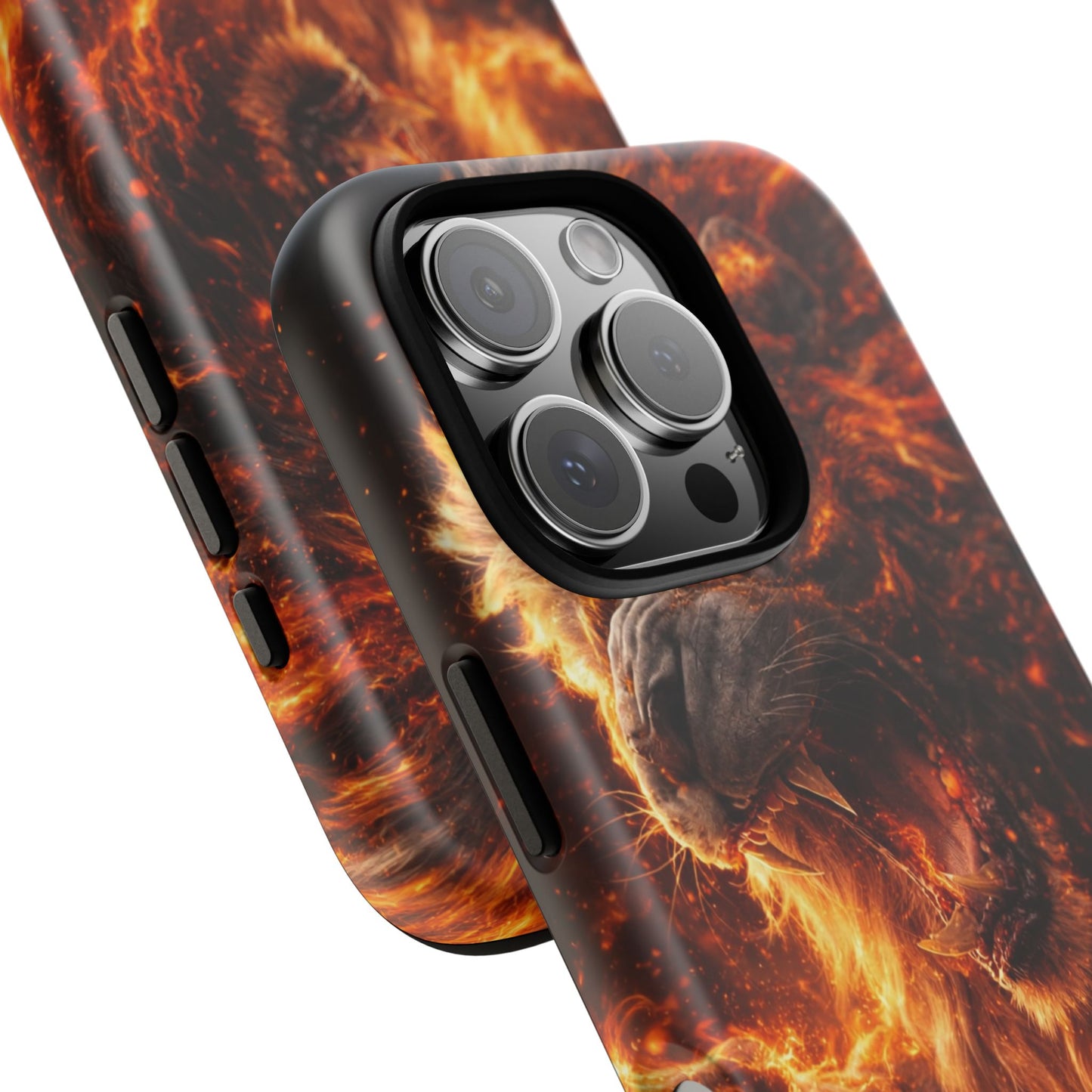 Fire Lion Phone Case — Fierce Flaming Lion Armor for Smartphones