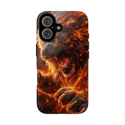 Fire Lion Phone Case — Fierce Flaming Lion Armor for Smartphones