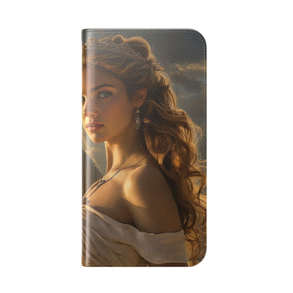 Roman Goddess Horse Portrait Flip Case — Vintage Mythic Phone Wallet