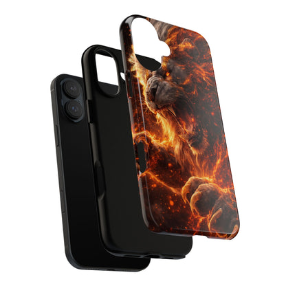 Fire Lion Phone Case — Fierce Flaming Lion Armor for Smartphones