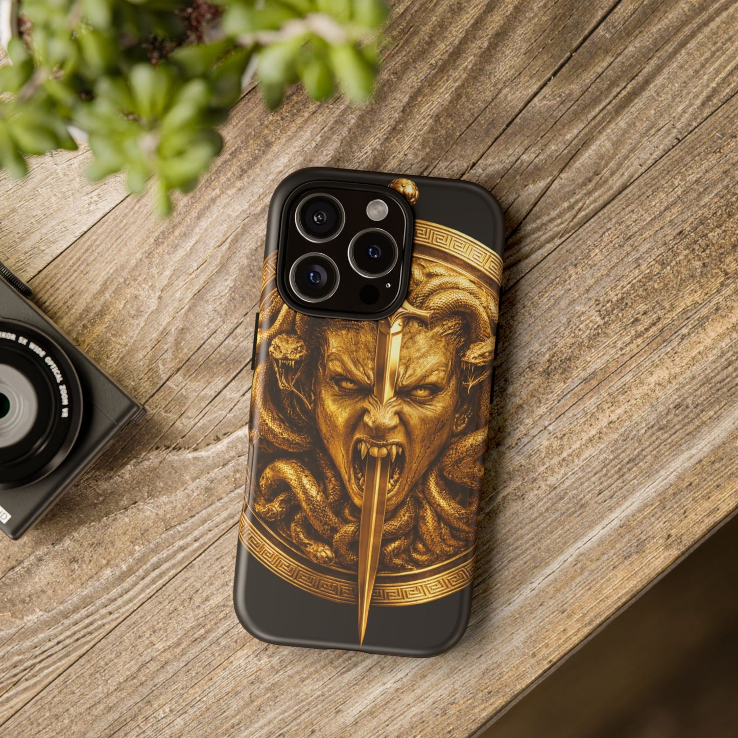 Phone Case — Gold Medusa Dagger Armor iPhone Cover