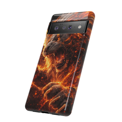 Fire Lion Phone Case — Fierce Flaming Lion Armor for Smartphones