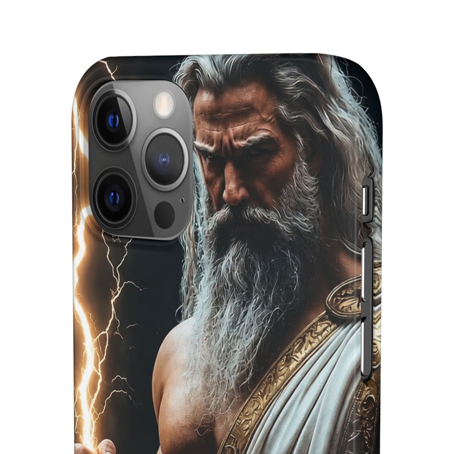 Zeus Lightning Phone Case — Mythic God Portrait Snap Case