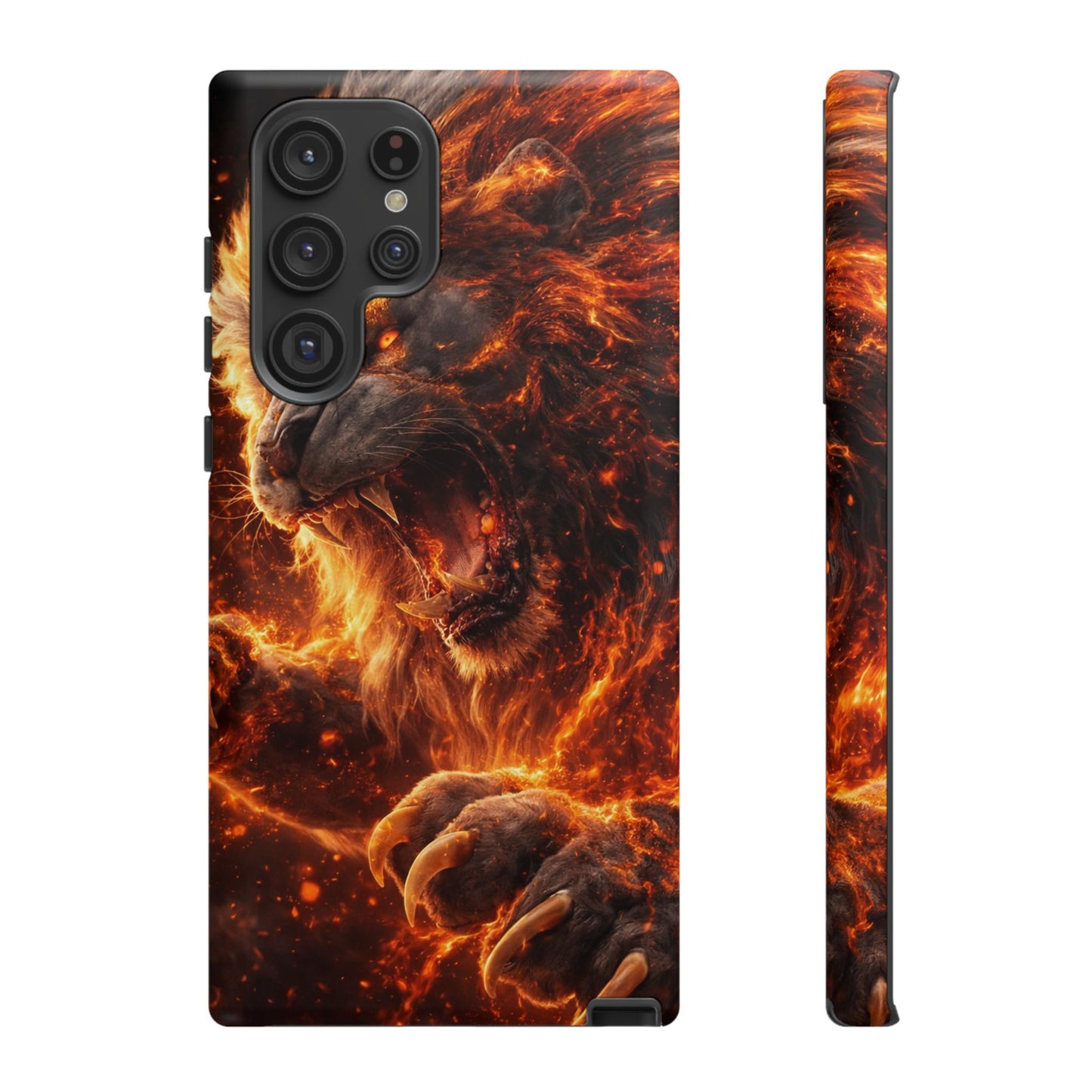 Fire Lion Phone Case — Fierce Flaming Lion Armor for Smartphones