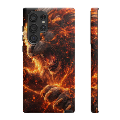 Fire Lion Phone Case — Fierce Flaming Lion Armor for Smartphones