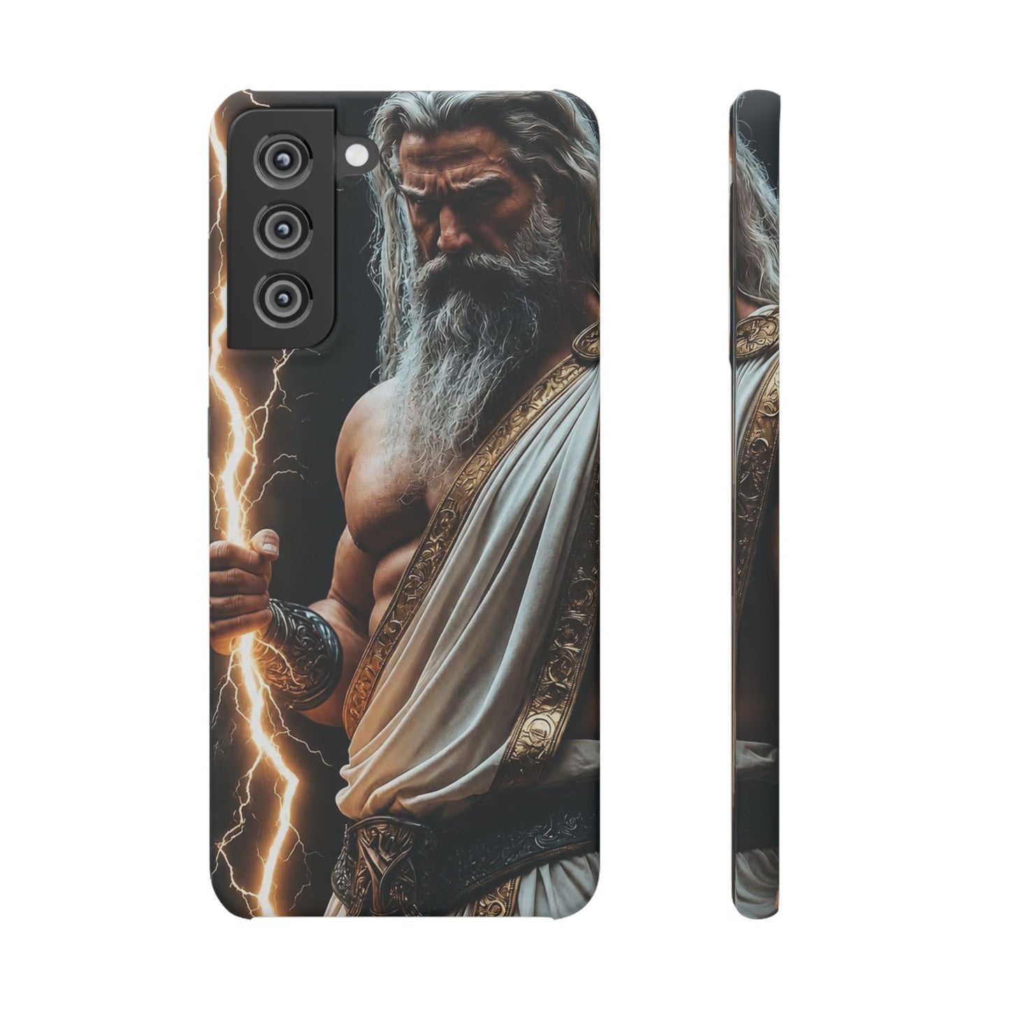 Zeus Lightning Phone Case — Mythic God Portrait Snap Case
