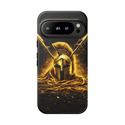 Spartan Helmet Gold Phone Case - Tough Warrior Armor Phone Cover