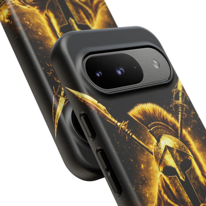 Spartan Helmet Gold Phone Case - Tough Warrior Armor Phone Cover