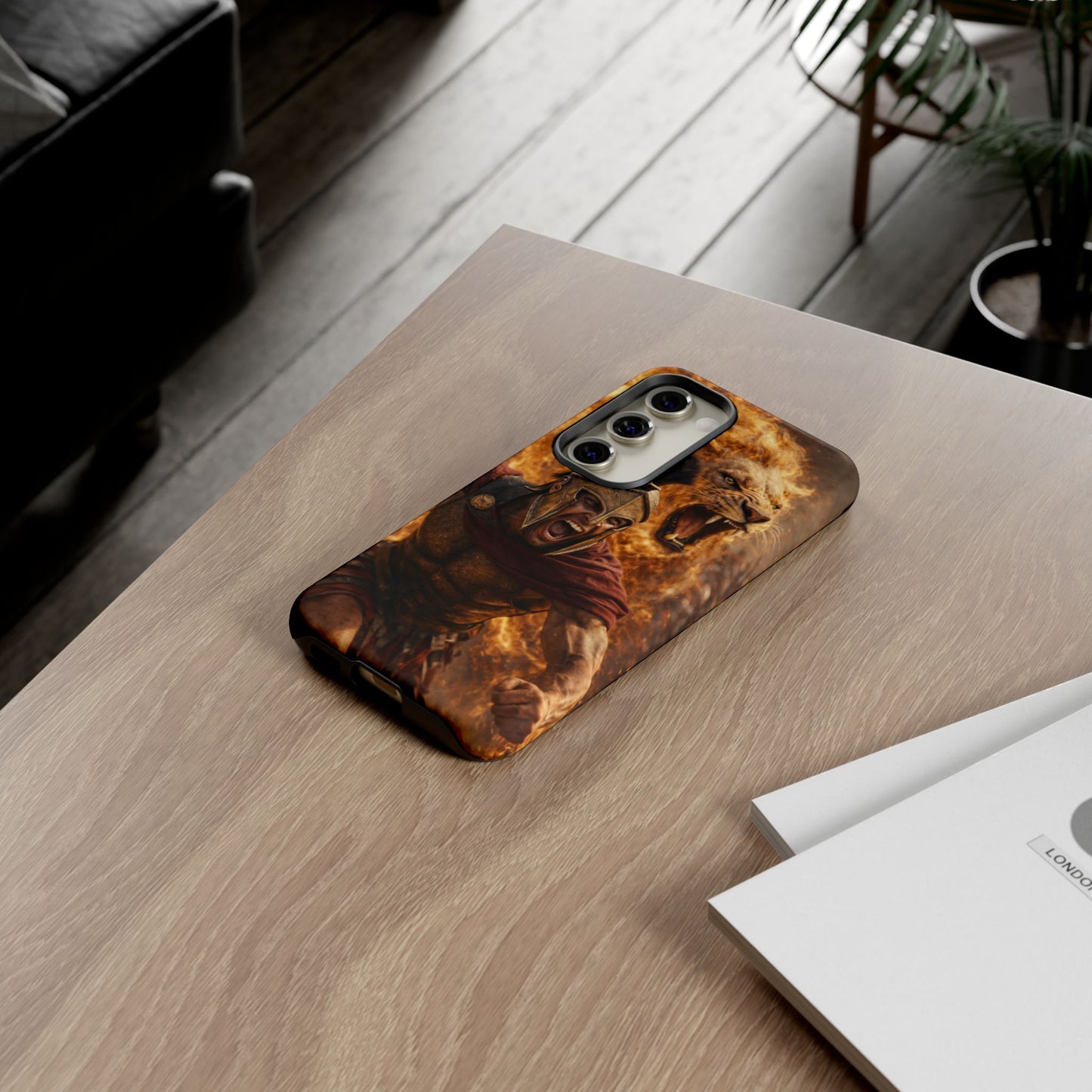 Spartan Lion Phone Case – Fierce Warrior Armor iPhone Case