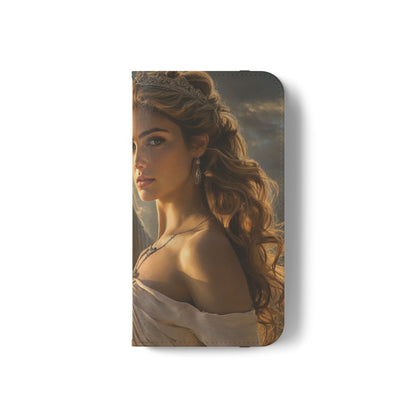 Roman Goddess Horse Portrait Flip Case — Vintage Mythic Phone Wallet