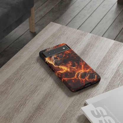 Fire Lion Phone Case — Fierce Flaming Lion Armor for Smartphones