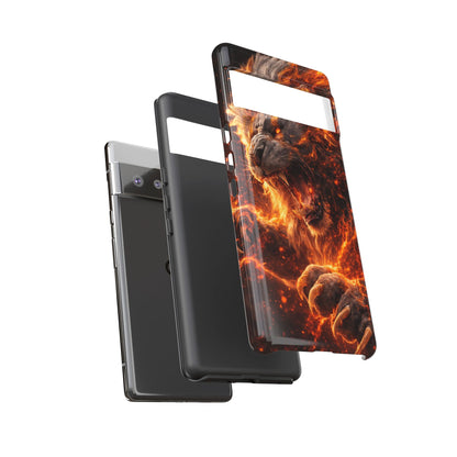 Fire Lion Phone Case — Fierce Flaming Lion Armor for Smartphones