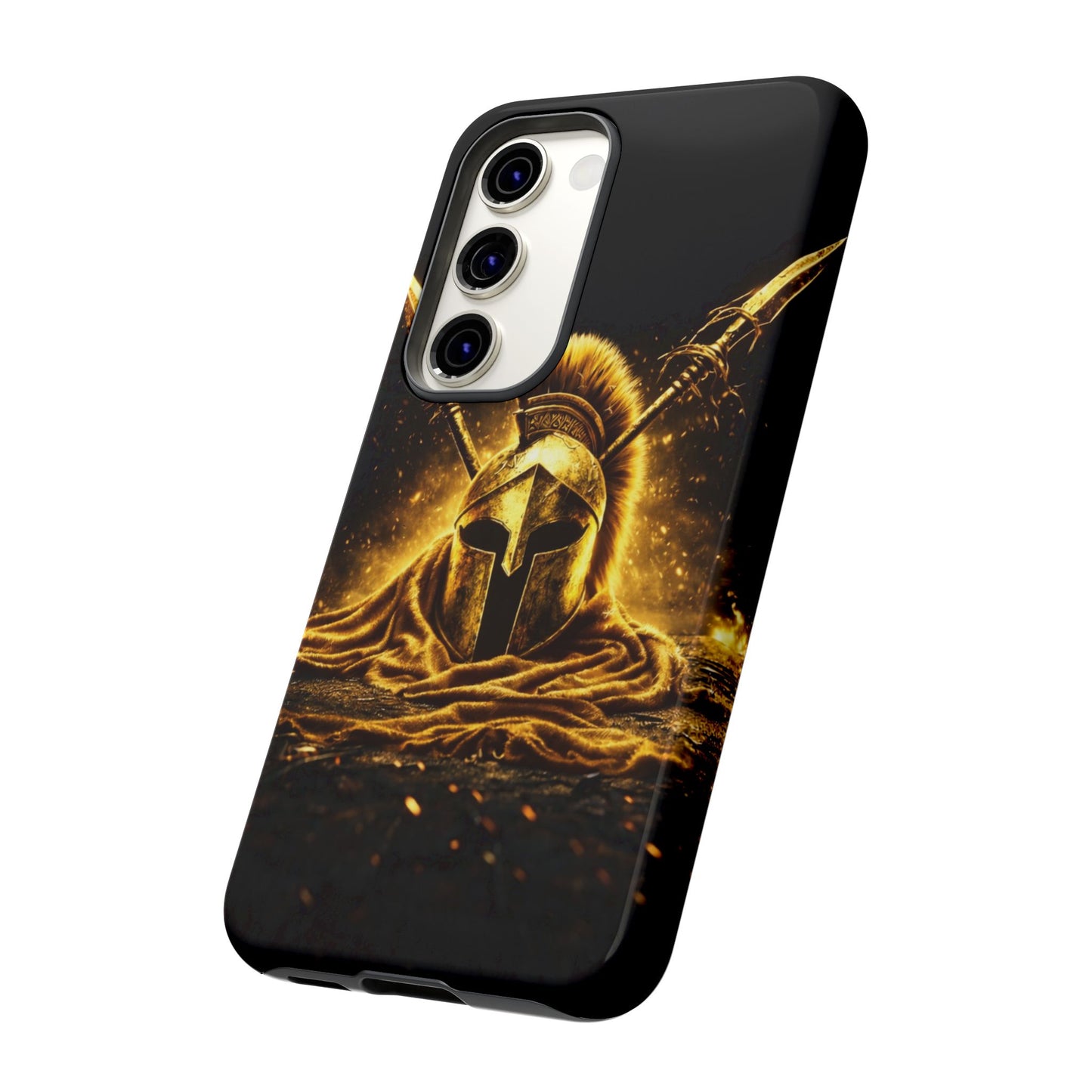 Spartan Helmet Gold Phone Case - Tough Warrior Armor Phone Cover