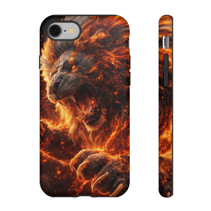 Fire Lion Phone Case — Fierce Flaming Lion Armor for Smartphones