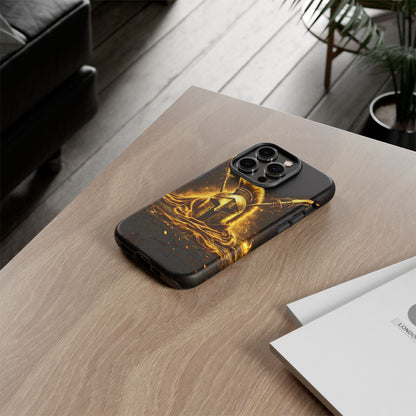 Spartan Helmet Gold Phone Case - Tough Warrior Armor Phone Cover