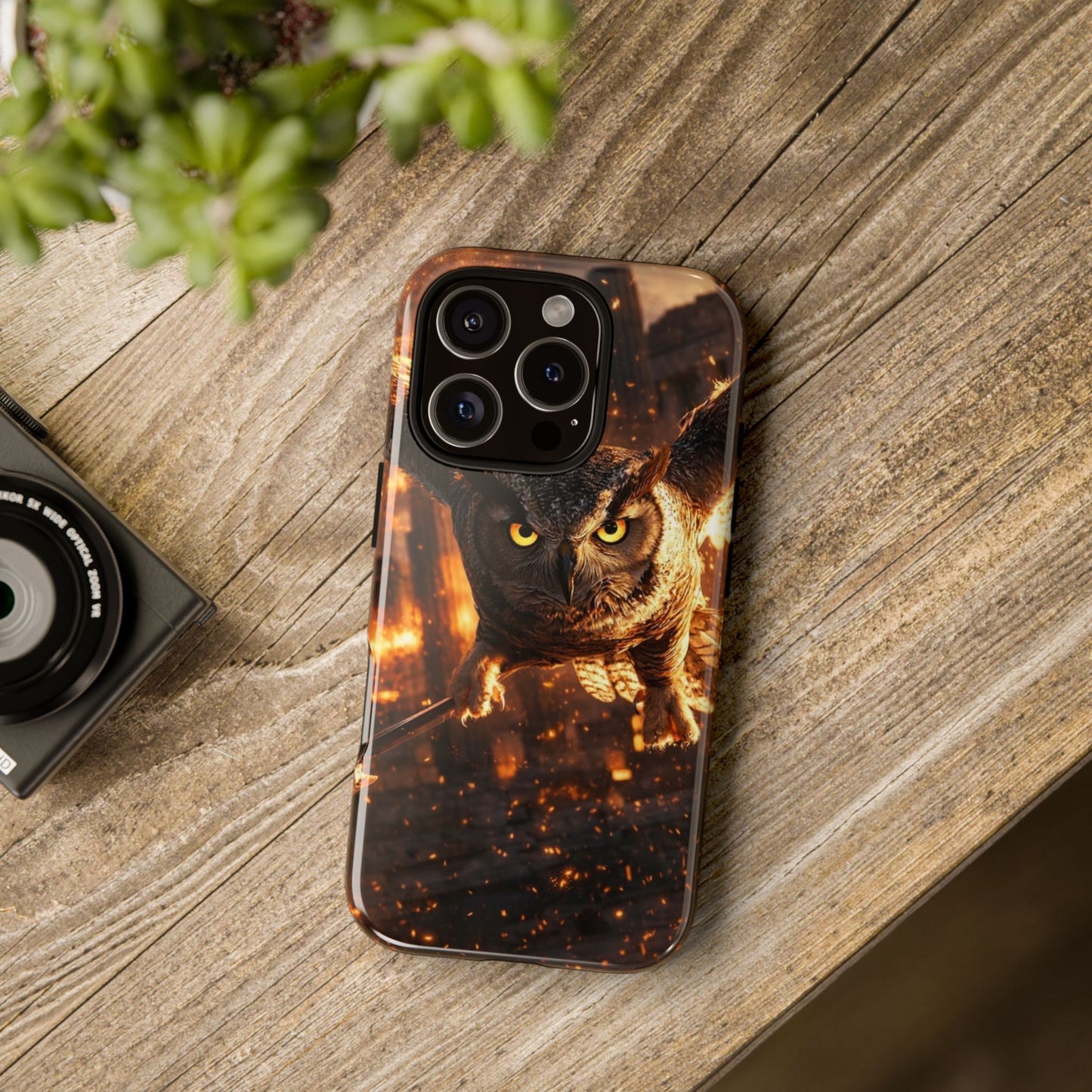 Owl in Flames Phone Case