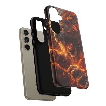Fire Lion Phone Case — Fierce Flaming Lion Armor for Smartphones
