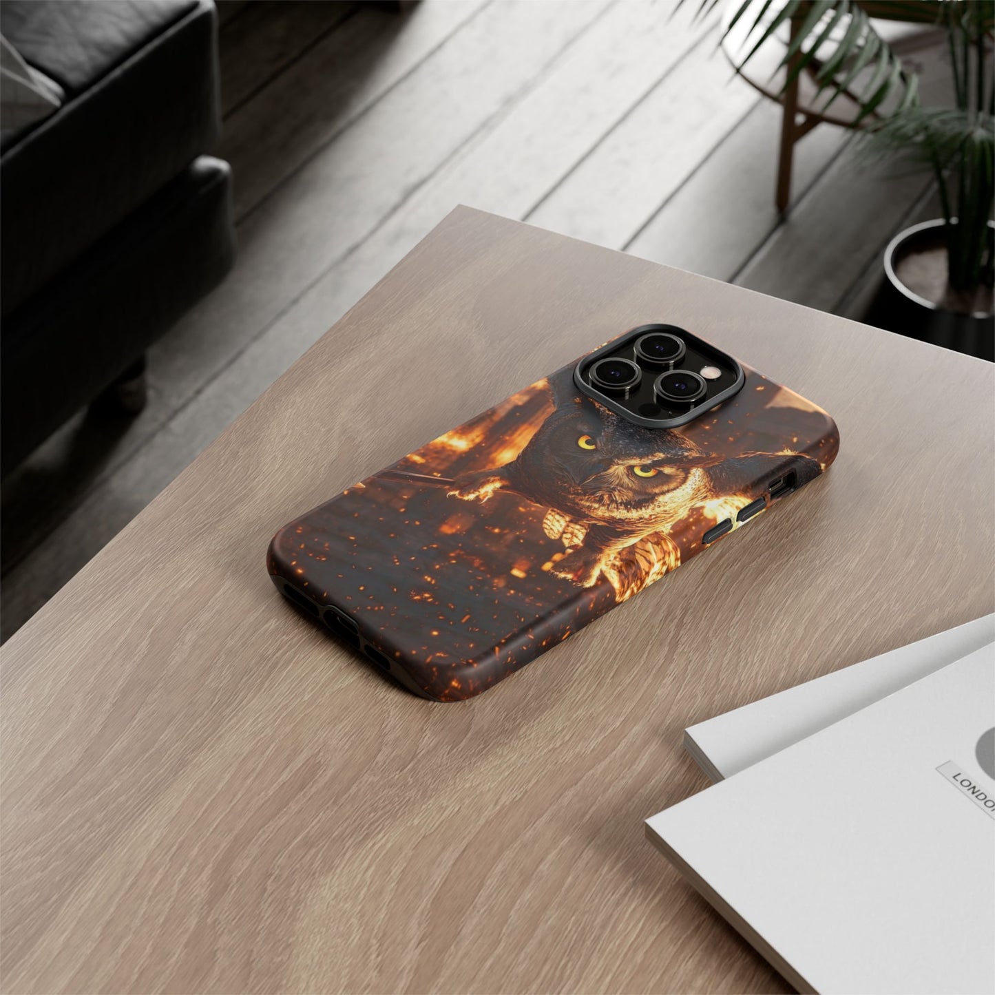 Owl in Flames Phone Case