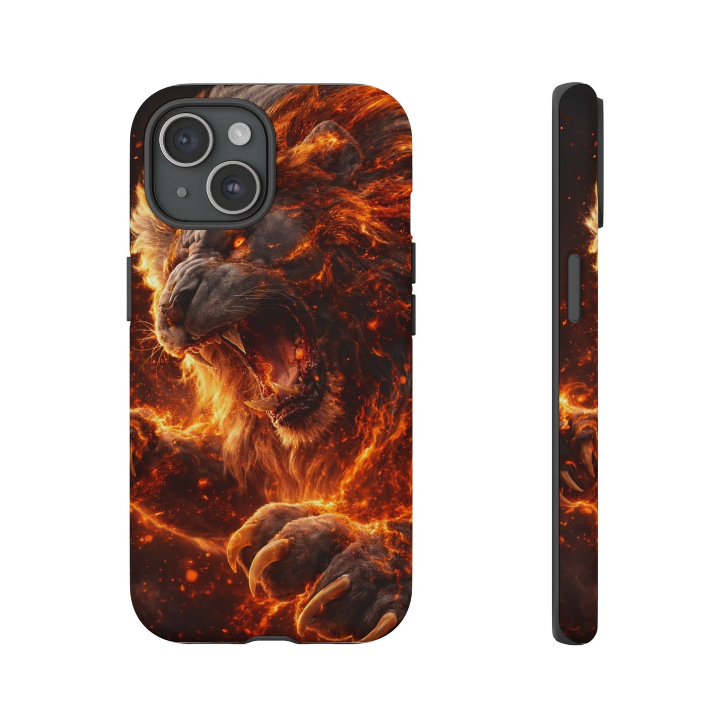 Fire Lion Phone Case — Fierce Flaming Lion Armor for Smartphones