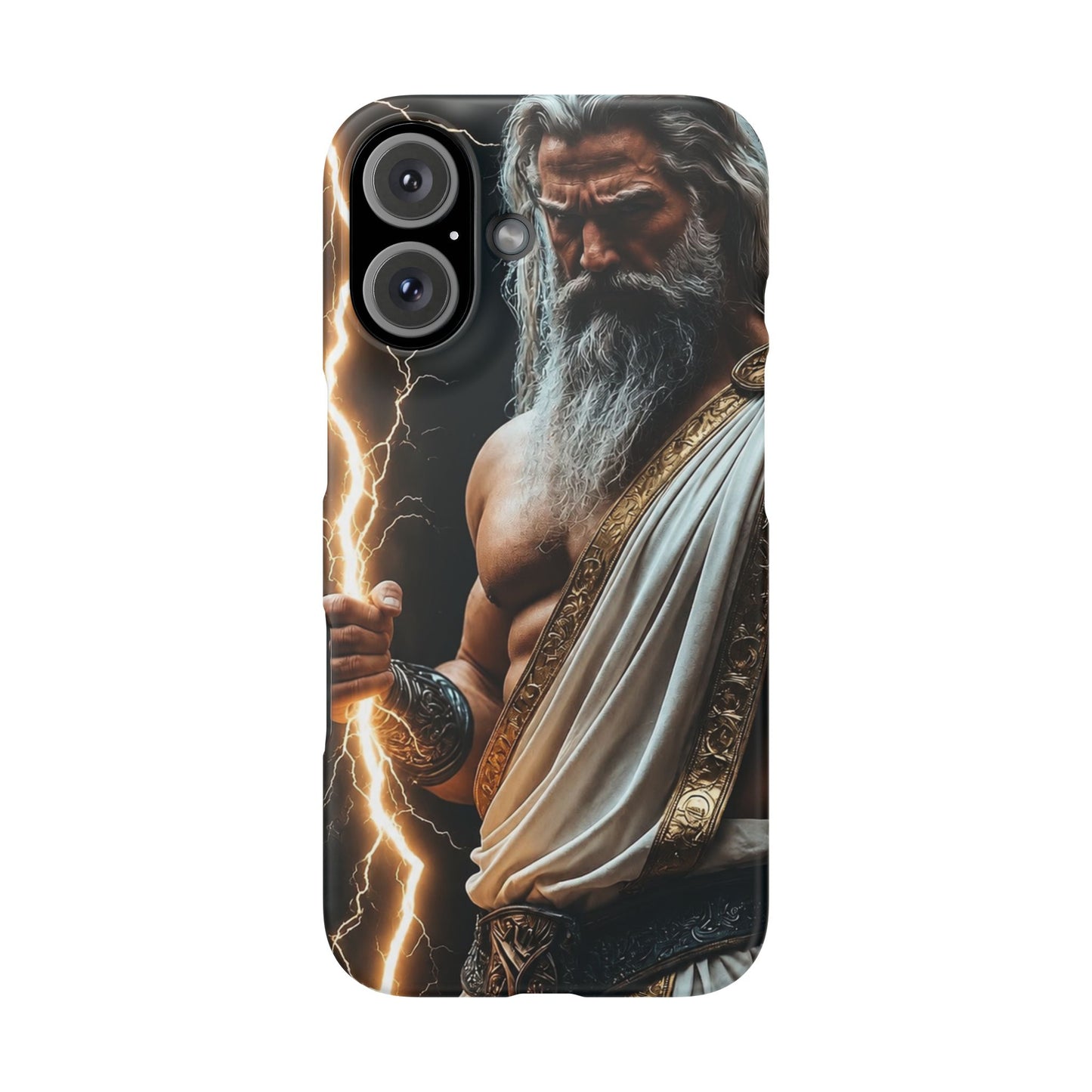 Zeus Lightning Phone Case — Mythic God Portrait Snap Case