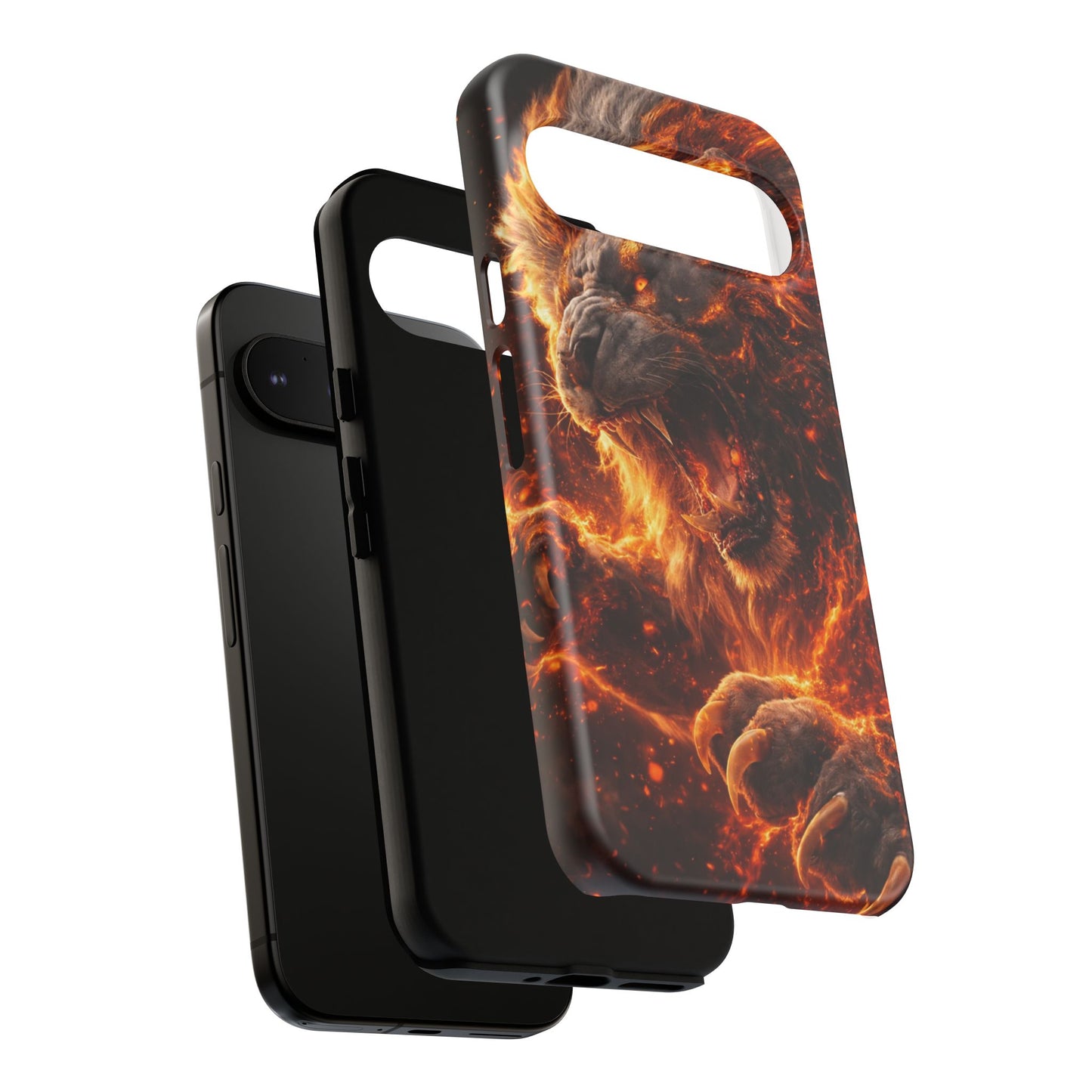 Fire Lion Phone Case — Fierce Flaming Lion Armor for Smartphones