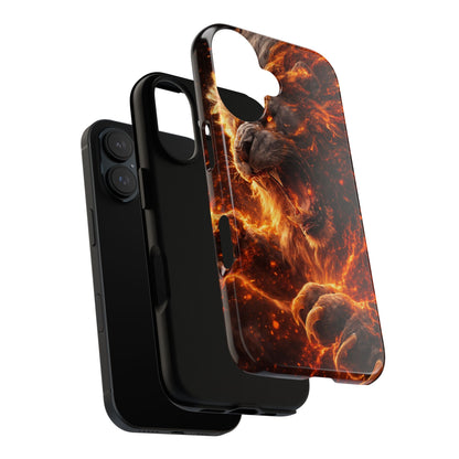 Fire Lion Phone Case — Fierce Flaming Lion Armor for Smartphones