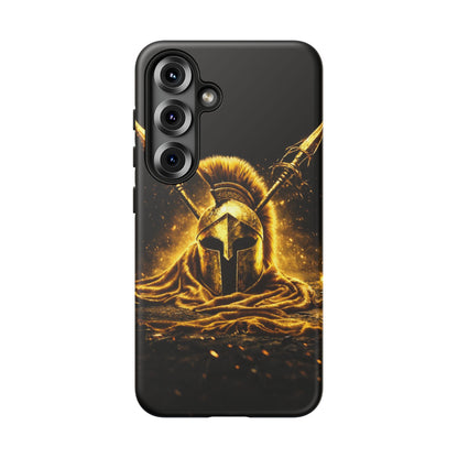 Spartan Helmet Gold Phone Case - Tough Warrior Armor Phone Cover