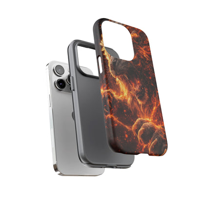 Fire Lion Phone Case — Fierce Flaming Lion Armor for Smartphones