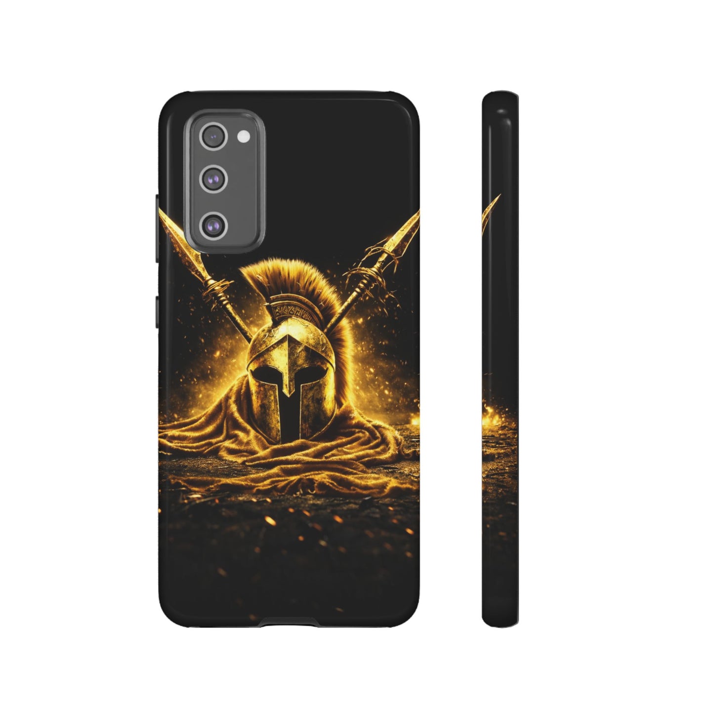 Spartan Helmet Gold Phone Case - Tough Warrior Armor Phone Cover