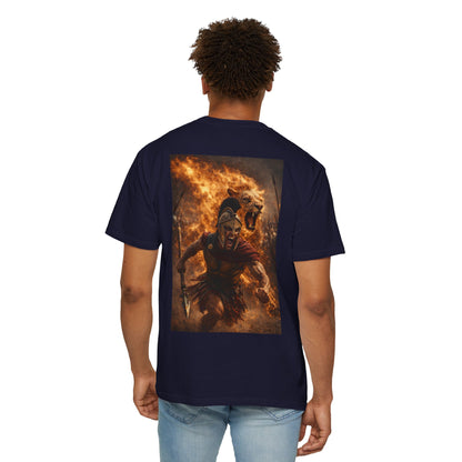 Spartan Warrior Flame Graphic T-Shirt