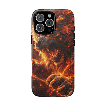 Fire Lion Phone Case — Fierce Flaming Lion Armor for Smartphones