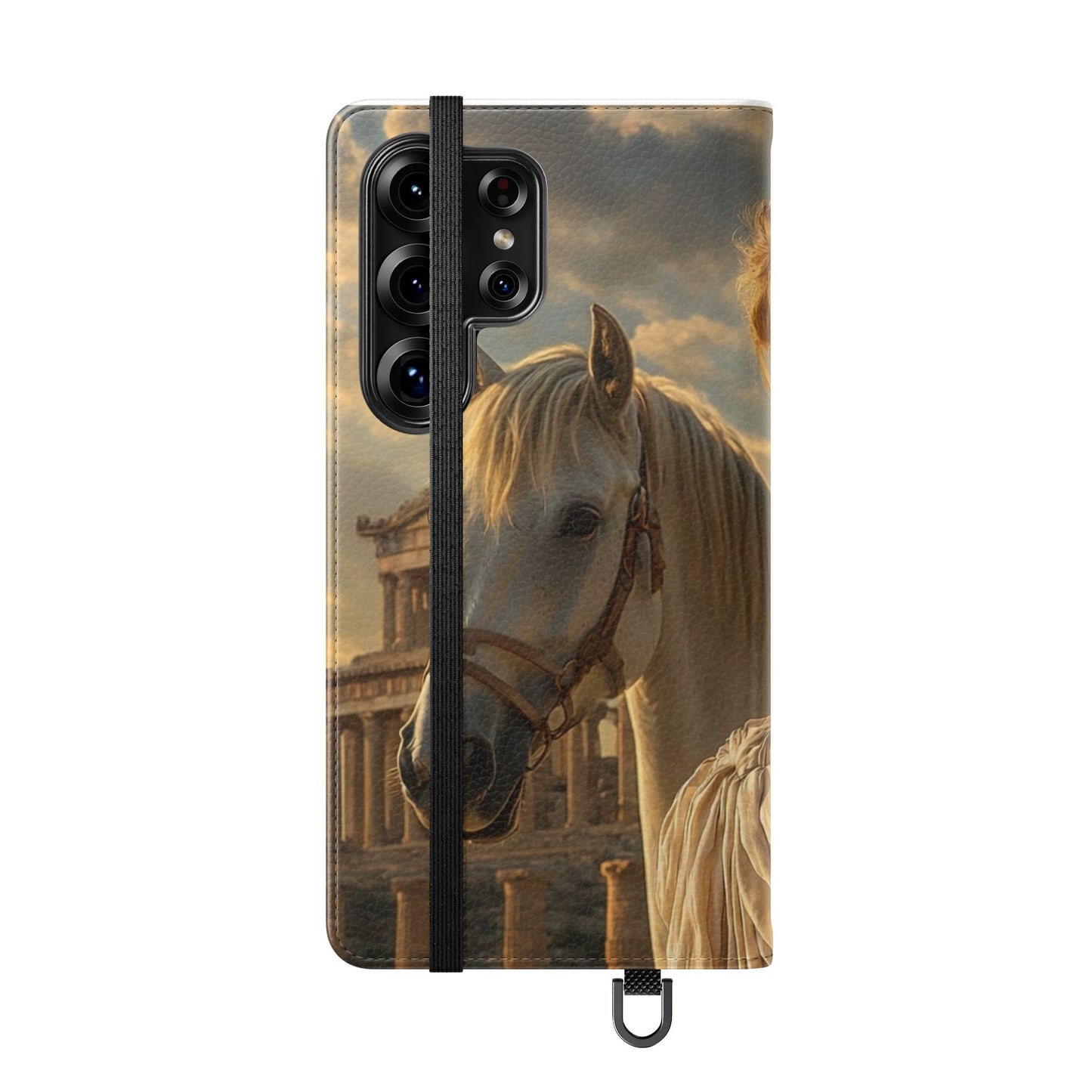 Roman Goddess Horse Portrait Flip Case — Vintage Mythic Phone Wallet