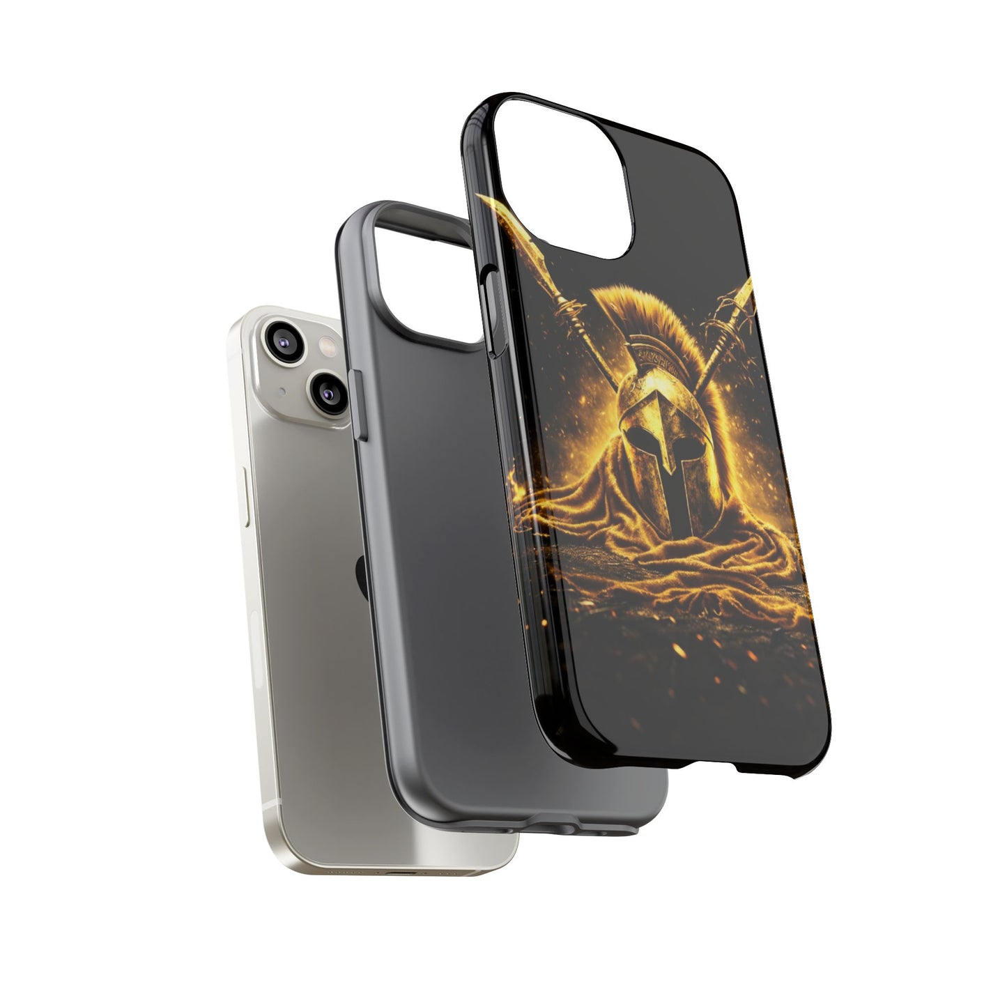 Spartan Helmet Gold Phone Case - Tough Warrior Armor Phone Cover
