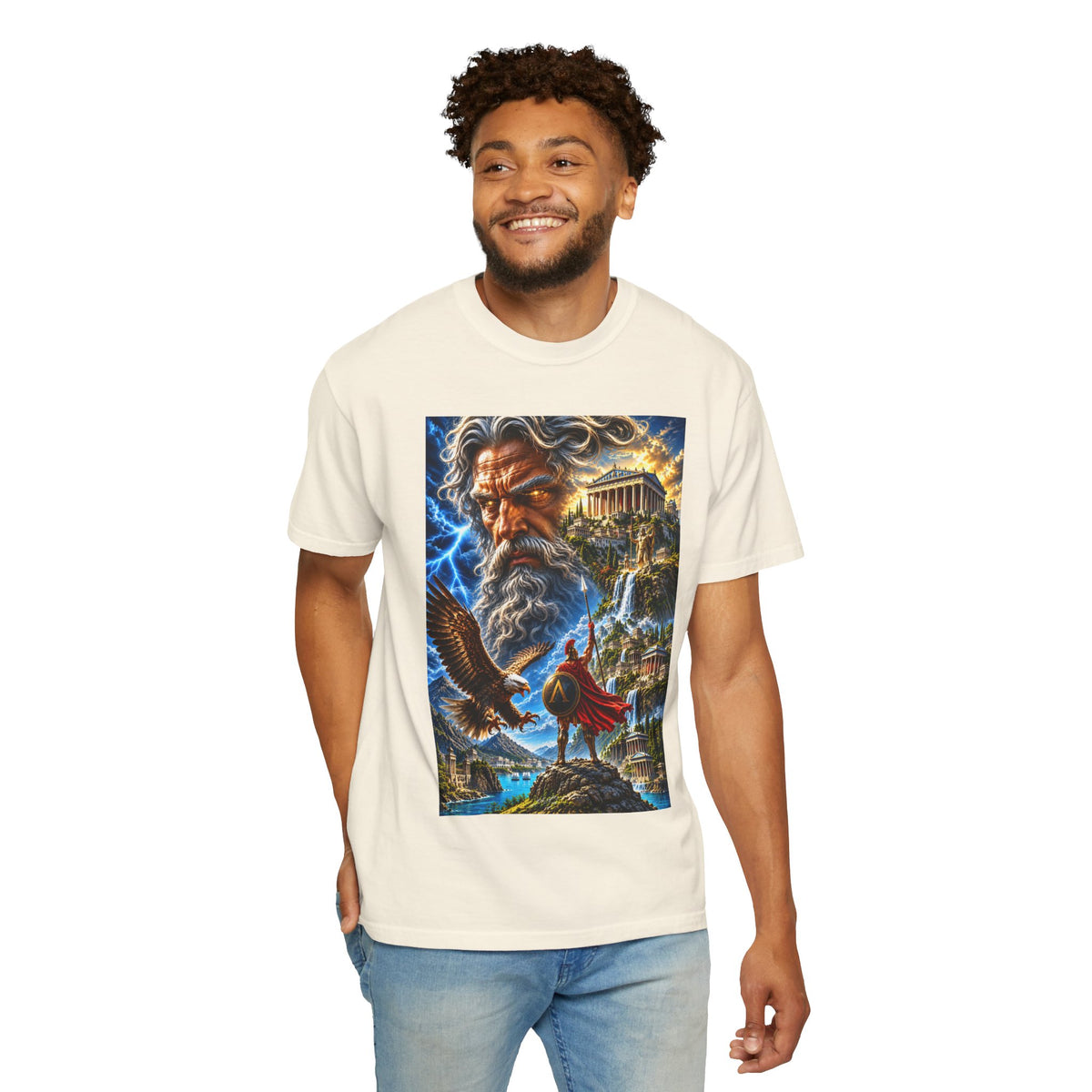 Greek Mythology T-Shirt — Zeus Lightning God Design