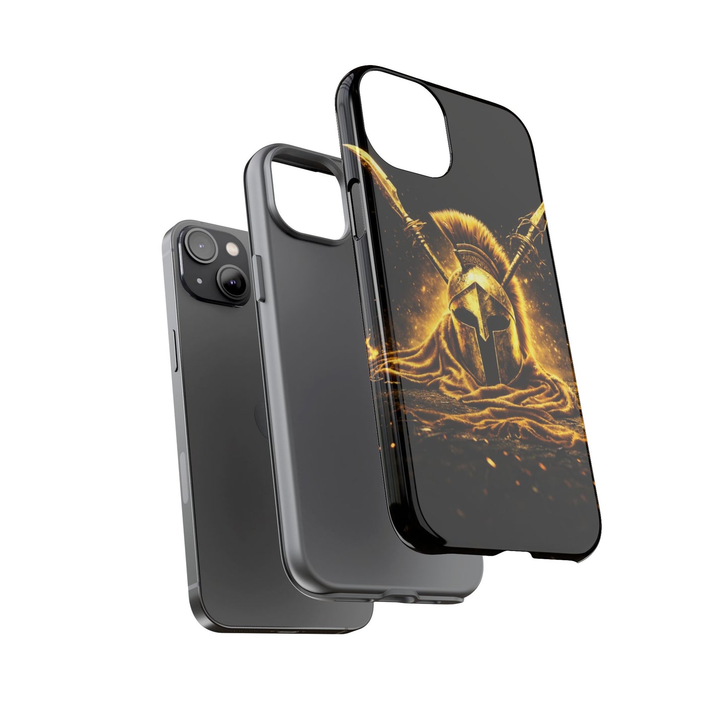 Spartan Helmet Gold Phone Case - Tough Warrior Armor Phone Cover