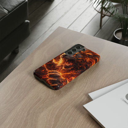 Fire Lion Phone Case — Fierce Flaming Lion Armor for Smartphones