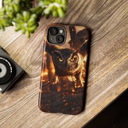 Owl in Flames Phone Case