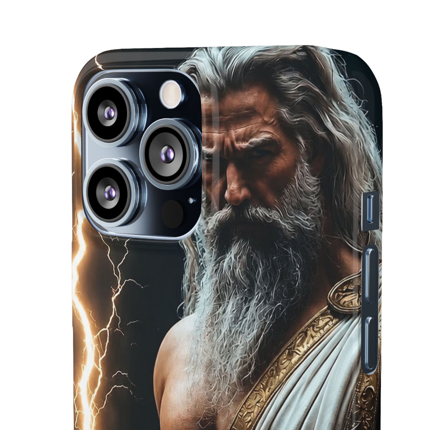 Zeus Lightning Phone Case — Mythic God Portrait Snap Case