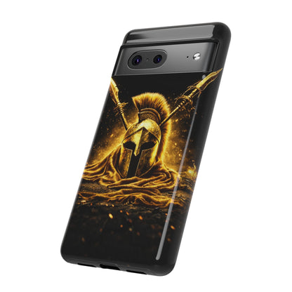 Spartan Helmet Gold Phone Case - Tough Warrior Armor Phone Cover