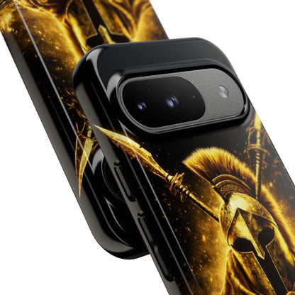 Spartan Helmet Gold Phone Case - Tough Warrior Armor Phone Cover