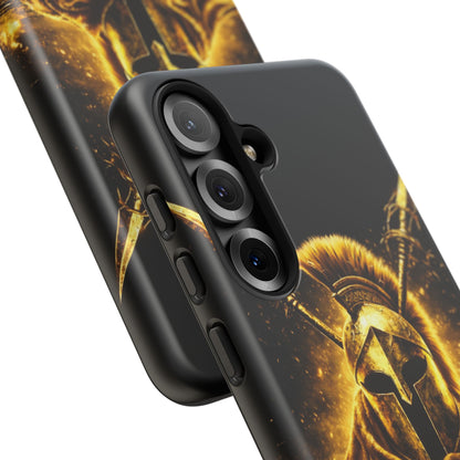 Spartan Helmet Gold Phone Case - Tough Warrior Armor Phone Cover