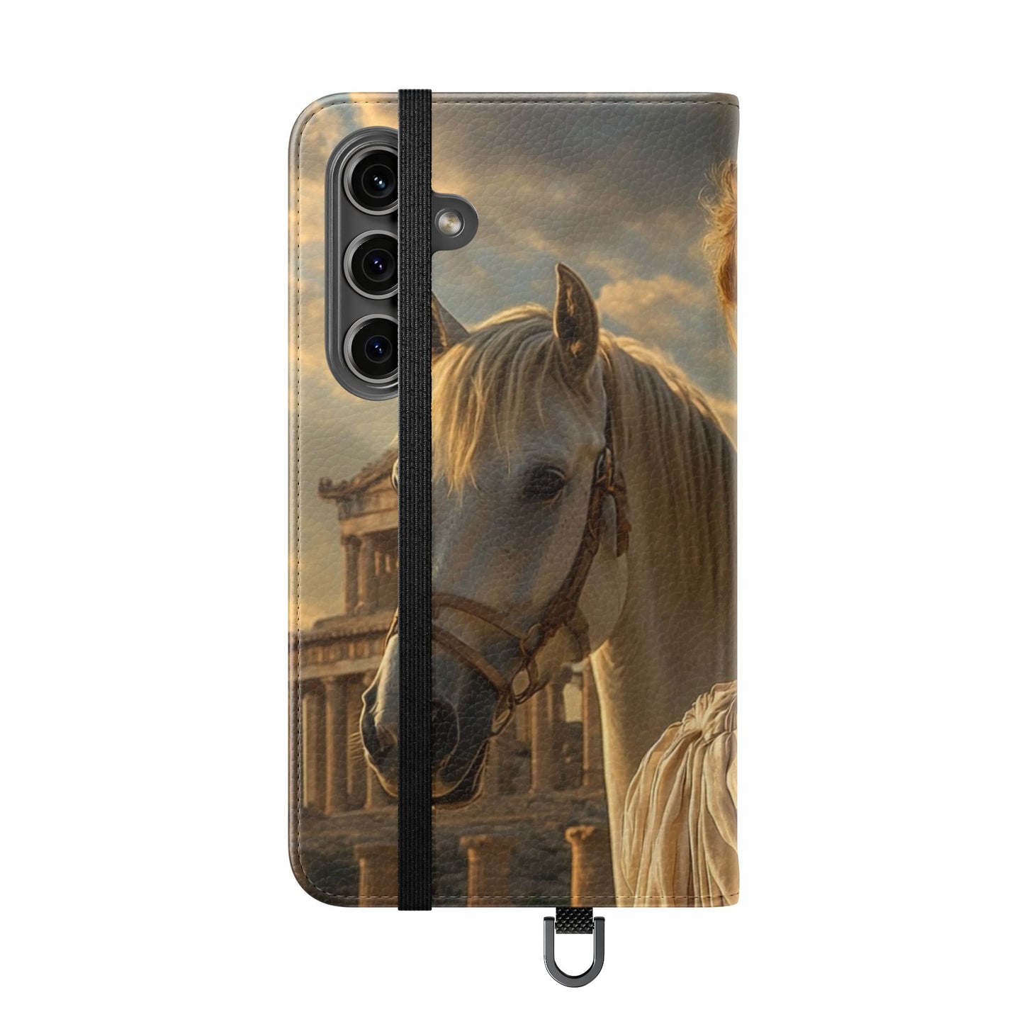 Roman Goddess Horse Portrait Flip Case — Vintage Mythic Phone Wallet