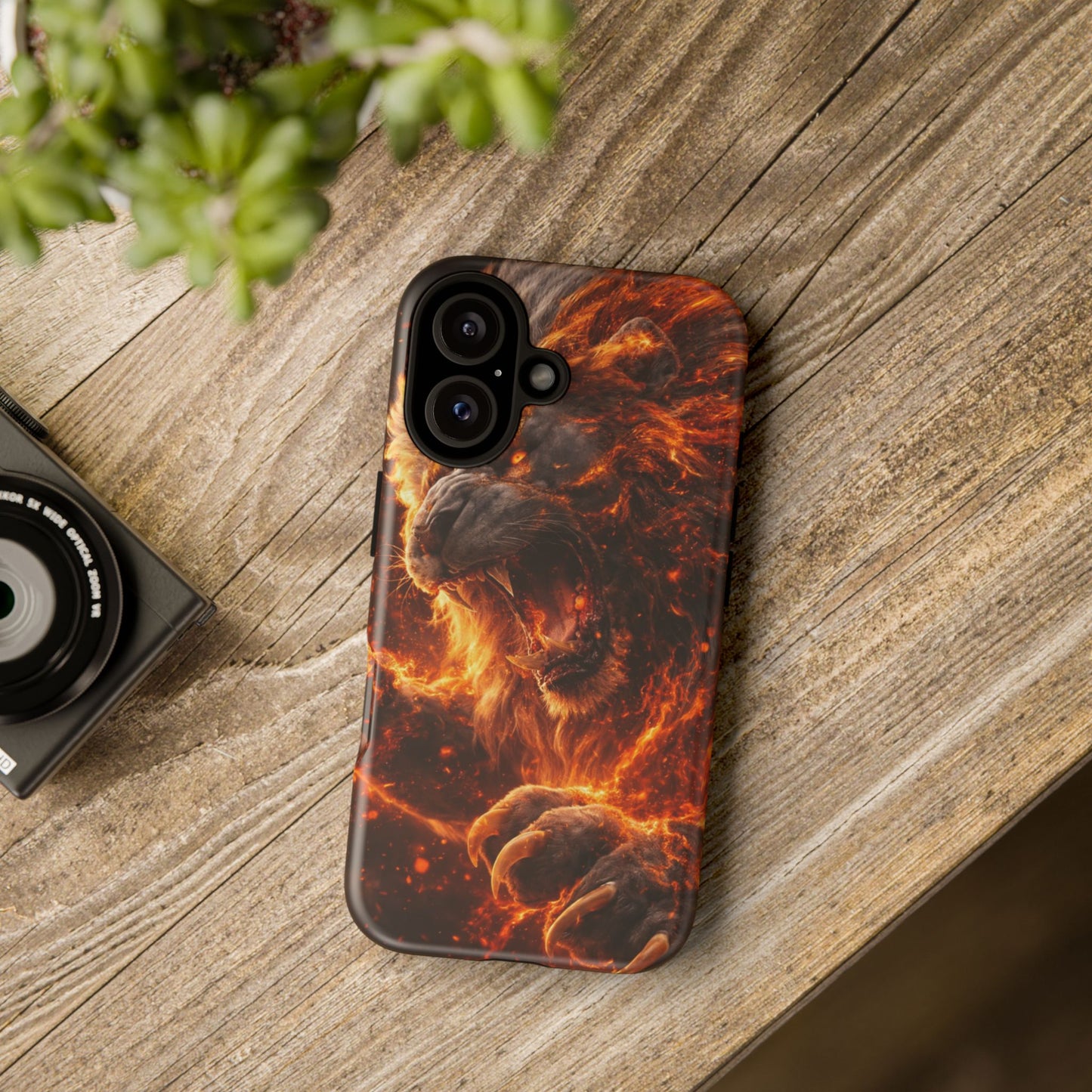 Fire Lion Phone Case — Fierce Flaming Lion Armor for Smartphones